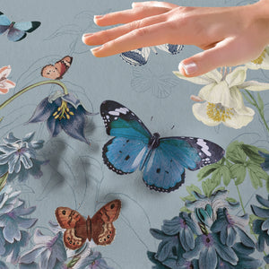 Flutter and Bloom Blue Memory Foam Rug