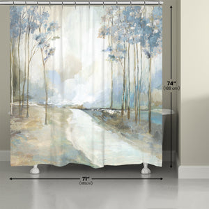Blue Path Home Shower Curtain