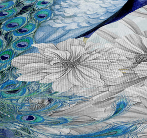 Blue Peacocks Shower Curtain