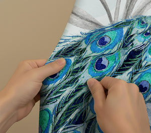 Blue Peacocks Shower Curtain