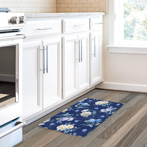Spring Morning Blooms Blue Anti-Fatigue Kitchen Mat