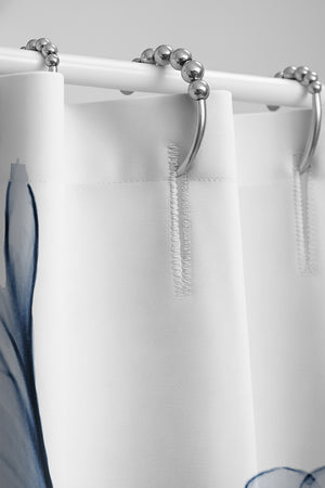 Blue Tulip Trio X-Ray Flowers Shower Curtain