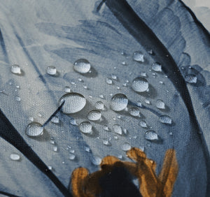 Blue Tulip Trio X-Ray Flowers Shower Curtain