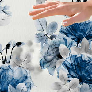 Whispering Blue Botanicals Memory Foam Rug