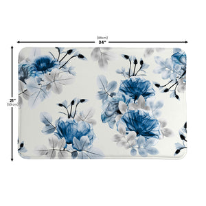 Whispering Blue Botanicals Memory Foam Rug
