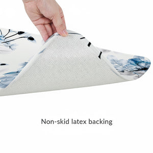 Whispering Blue Botanicals Memory Foam Rug