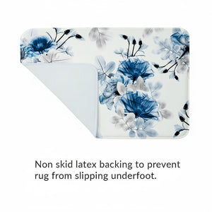 Whispering Blue Botanicals Memory Foam Rug