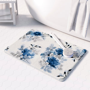 Whispering Blue Botanicals Memory Foam Rug