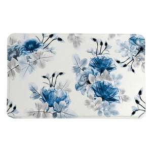 Whispering Blue Botanicals Memory Foam Rug