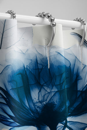 Whispering Blue Botanicals Shower Curtain