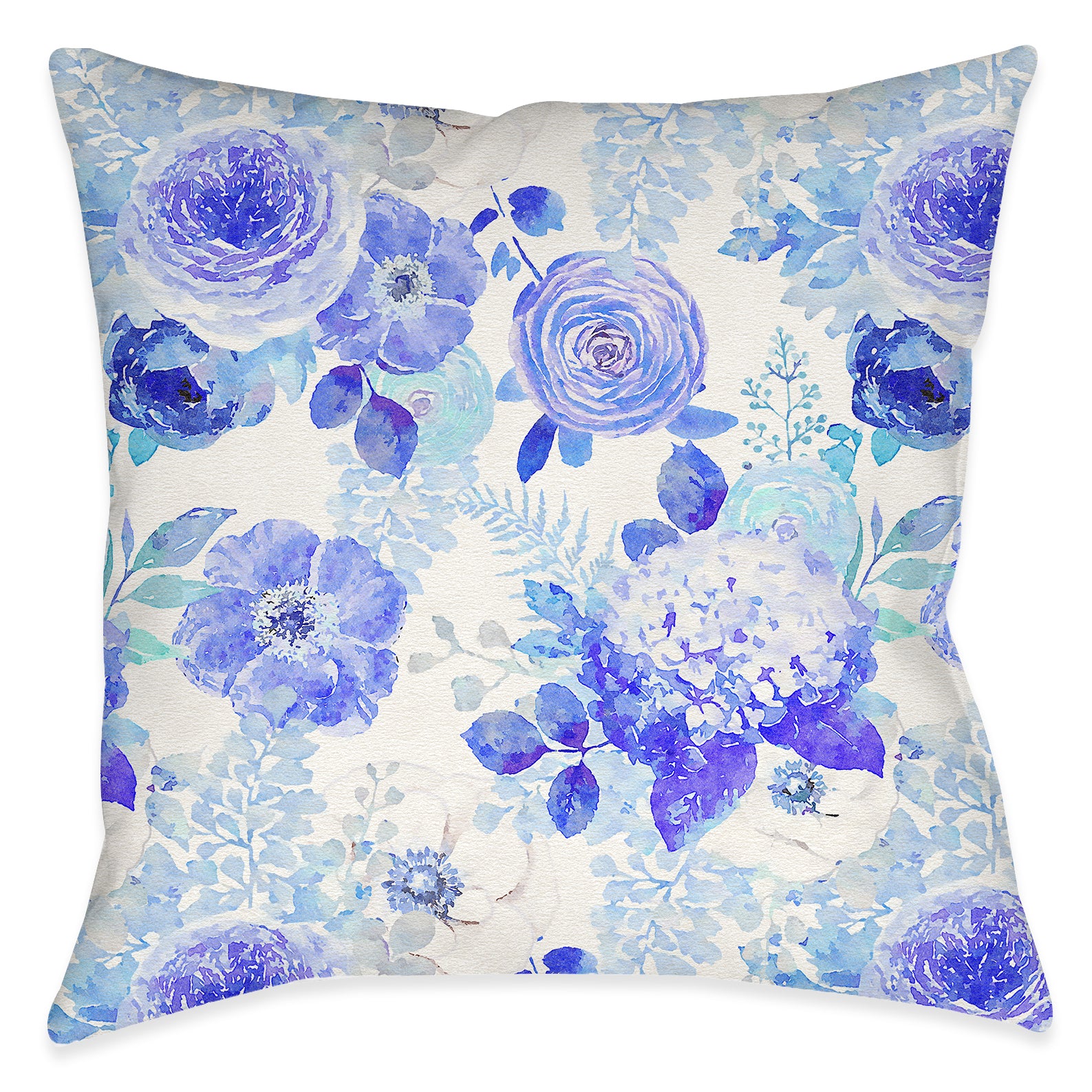 kathy ireland® HOME Blue Delft Floral Outdoor Decorative Pillow