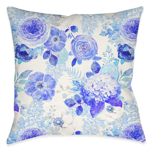 kathy ireland® HOME Blue Delft Floral Indoor Decorative Pillow