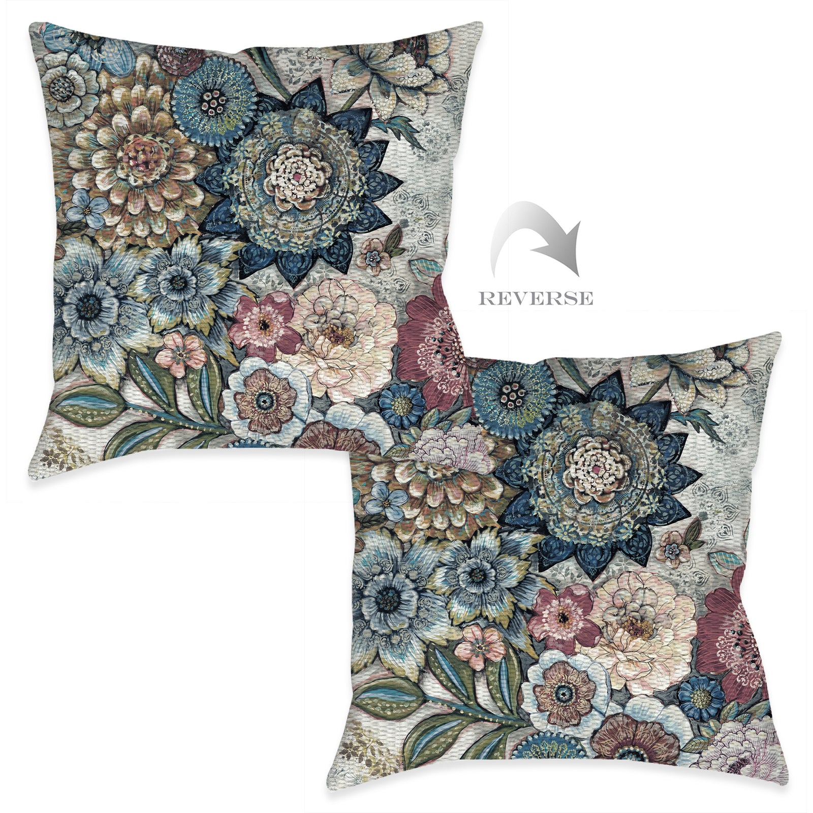 Boho Bouquet Indoor Woven Decorative Pillow