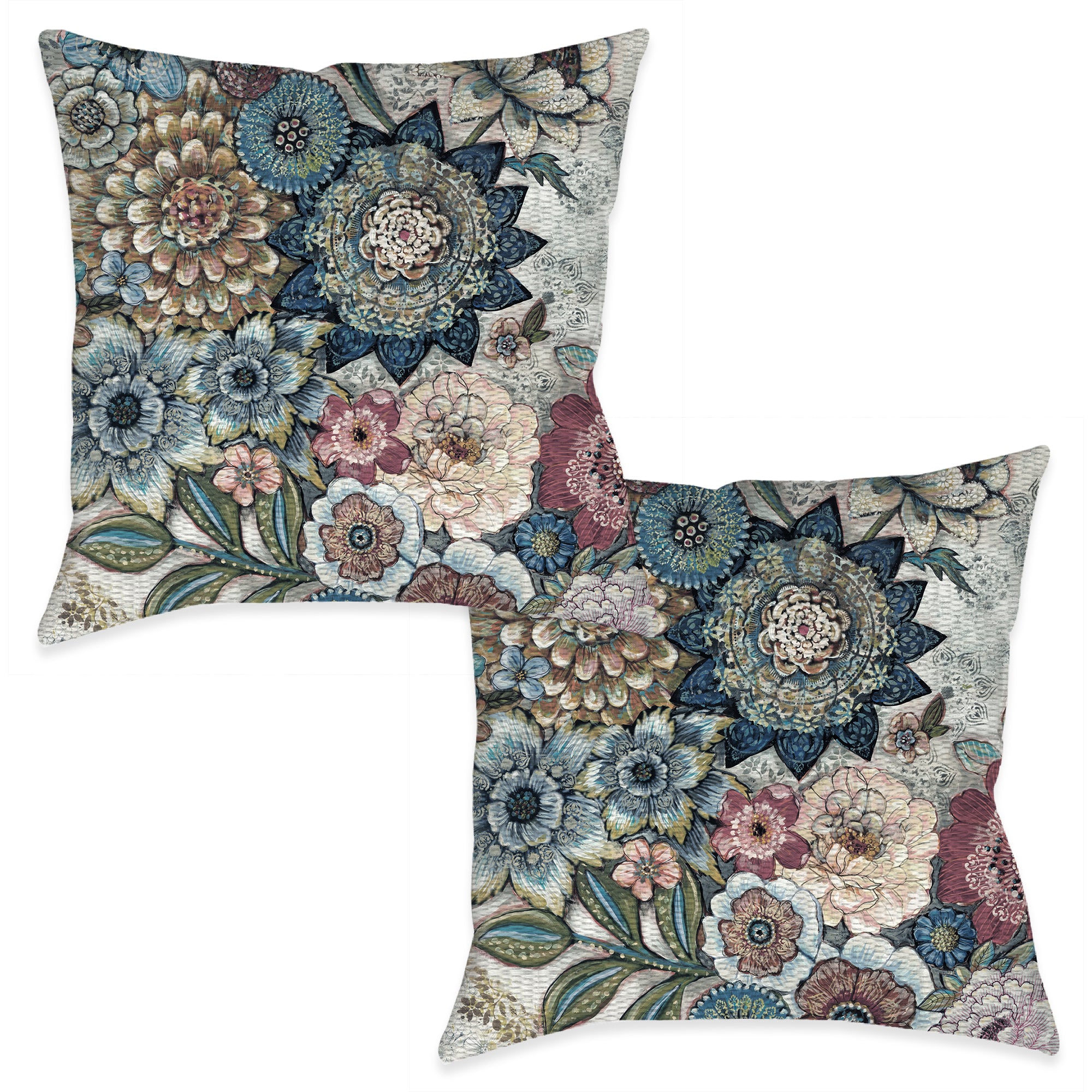 Boho Bouquet Indoor Woven Decorative Pillow (Set of 2)