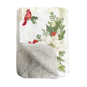 Cardinal Elegance Sherpa Throw Blanket