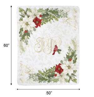 Cardinal Elegance Sherpa Throw Blanket
