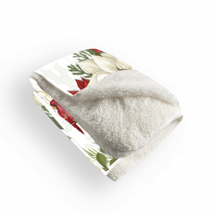 Cardinal Elegance Sherpa Throw Blanket