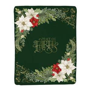Christmas Elegance Sherpa Throw Blanket