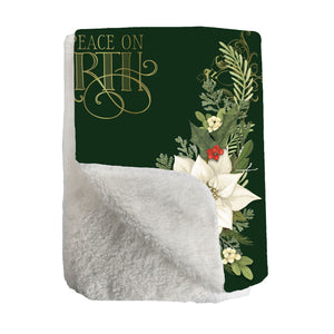 Christmas Elegance Sherpa Throw Blanket