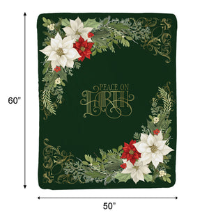 Christmas Elegance Sherpa Throw Blanket