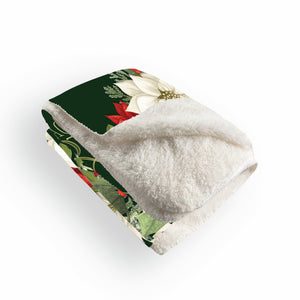 Christmas Elegance Sherpa Throw Blanket