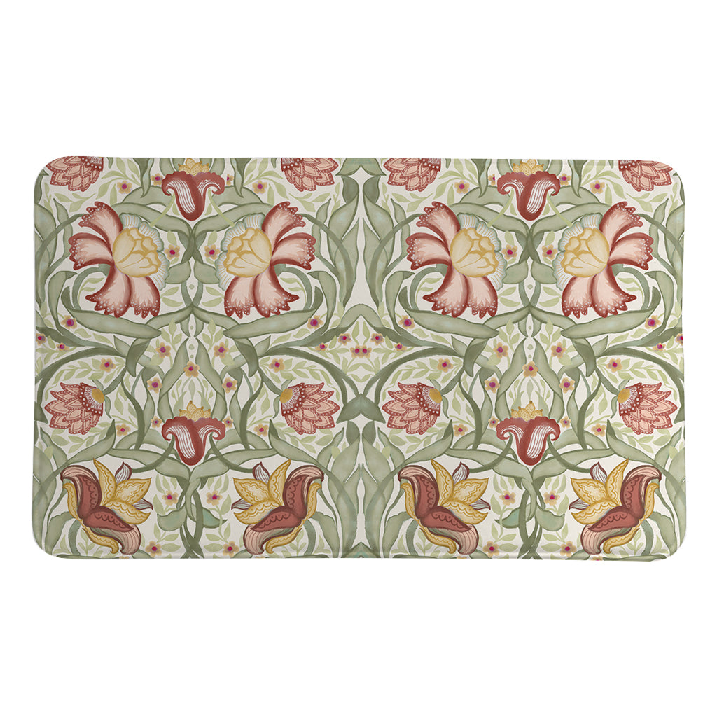 Classic English Floral Memory Foam Rug