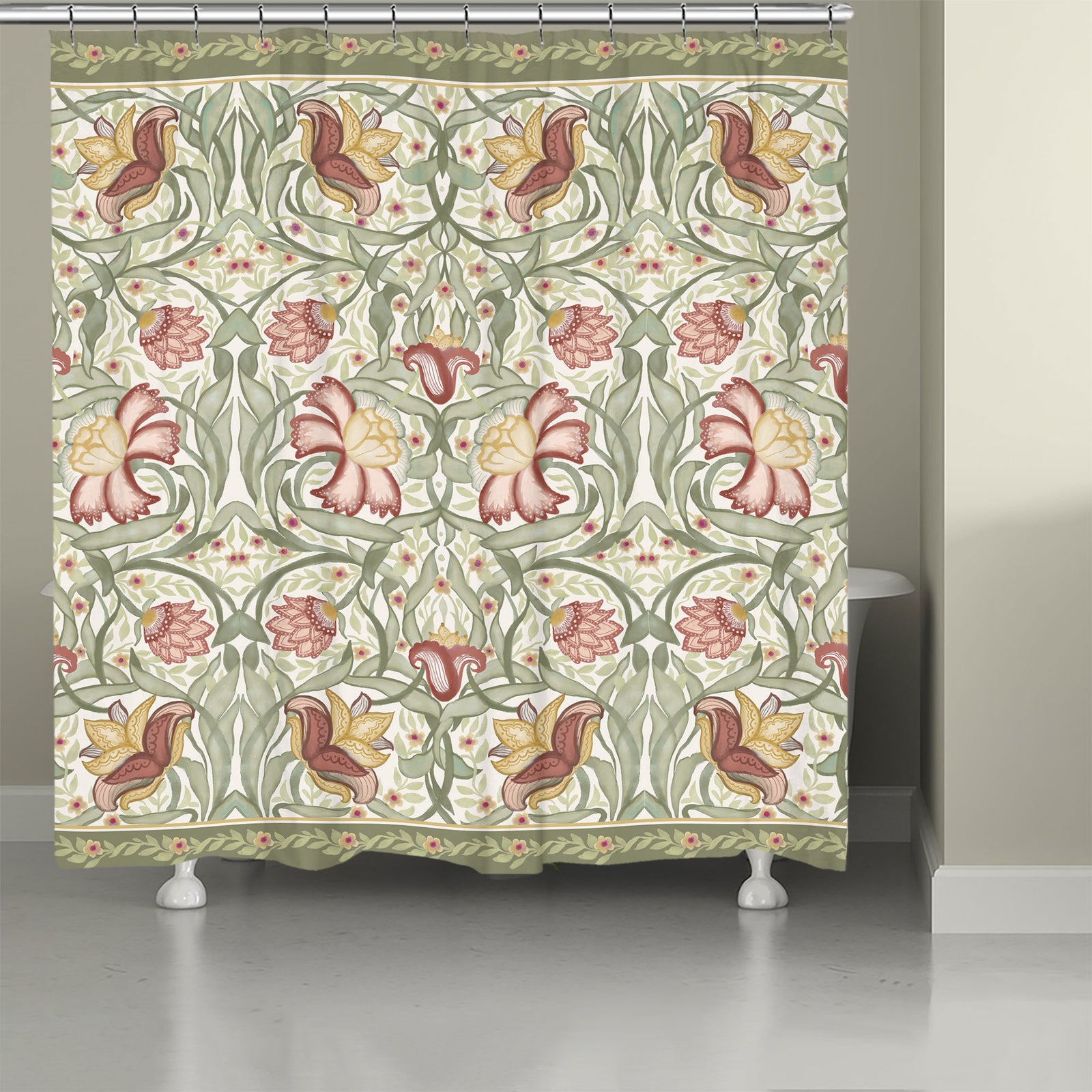Classic English Floral Shower Curtain