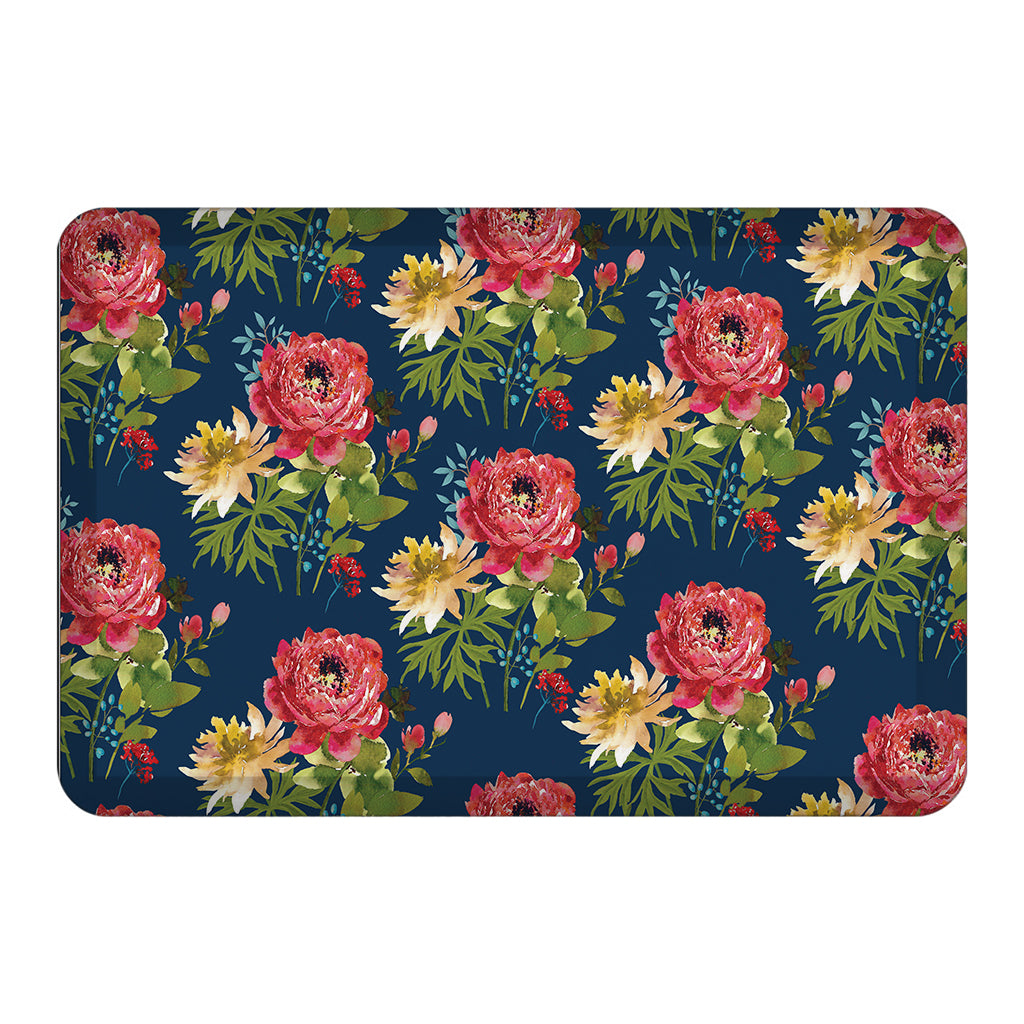 kathy ireland® HOME Country Bouquet Navy Anti-Fatigue Kitchen Mat