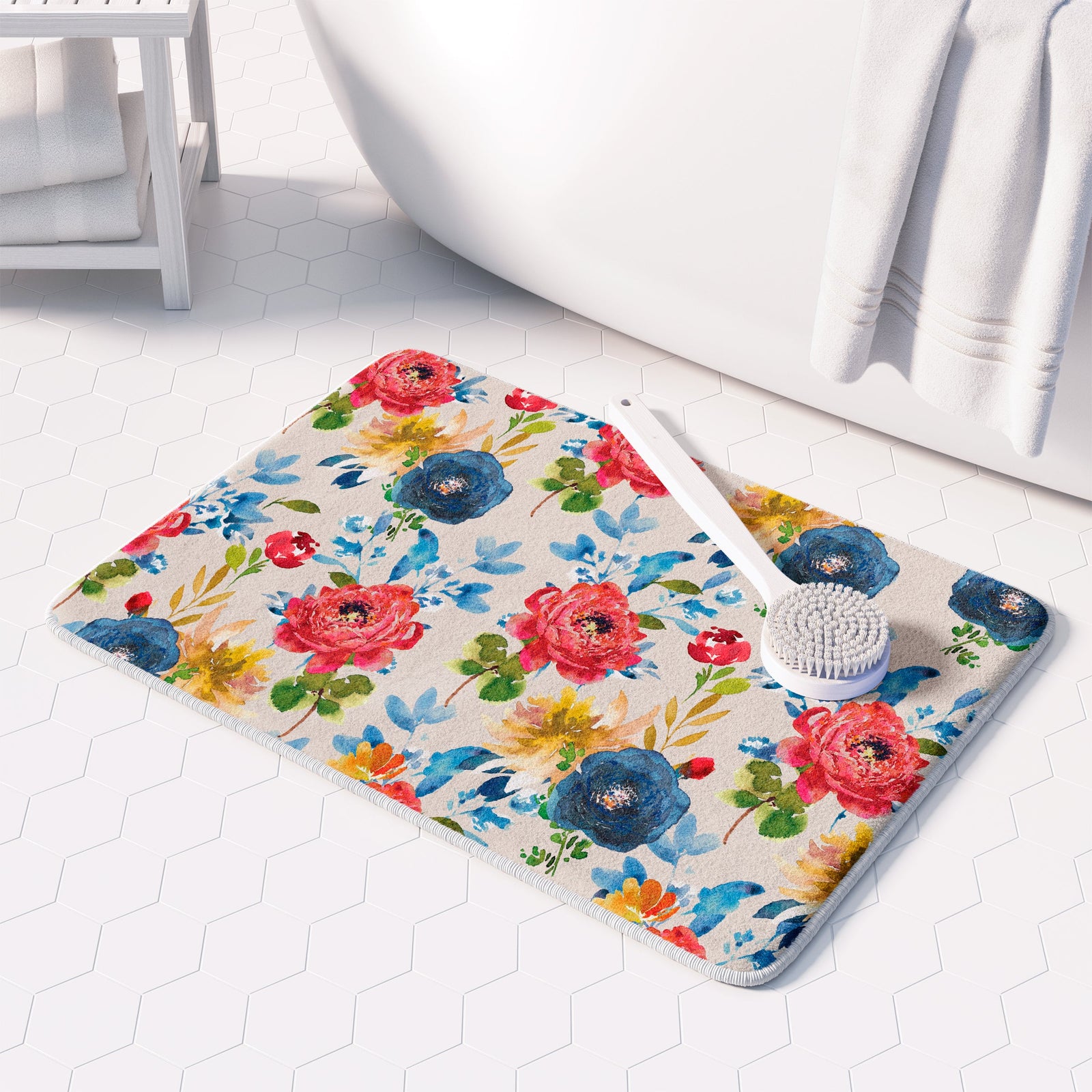 kathy ireland® HOME Country Bouquet Neutral Memory Foam Rug