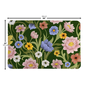 Deep Green Meadow Memory Foam Rug