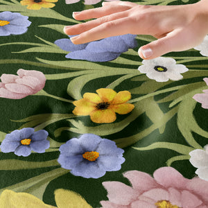 Deep Green Meadow Memory Foam Rug