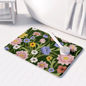 Deep Green Meadow Memory Foam Rug