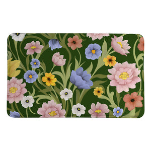 Deep Green Meadow Memory Foam Rug