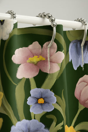 Deep Green Meadow Shower Curtain