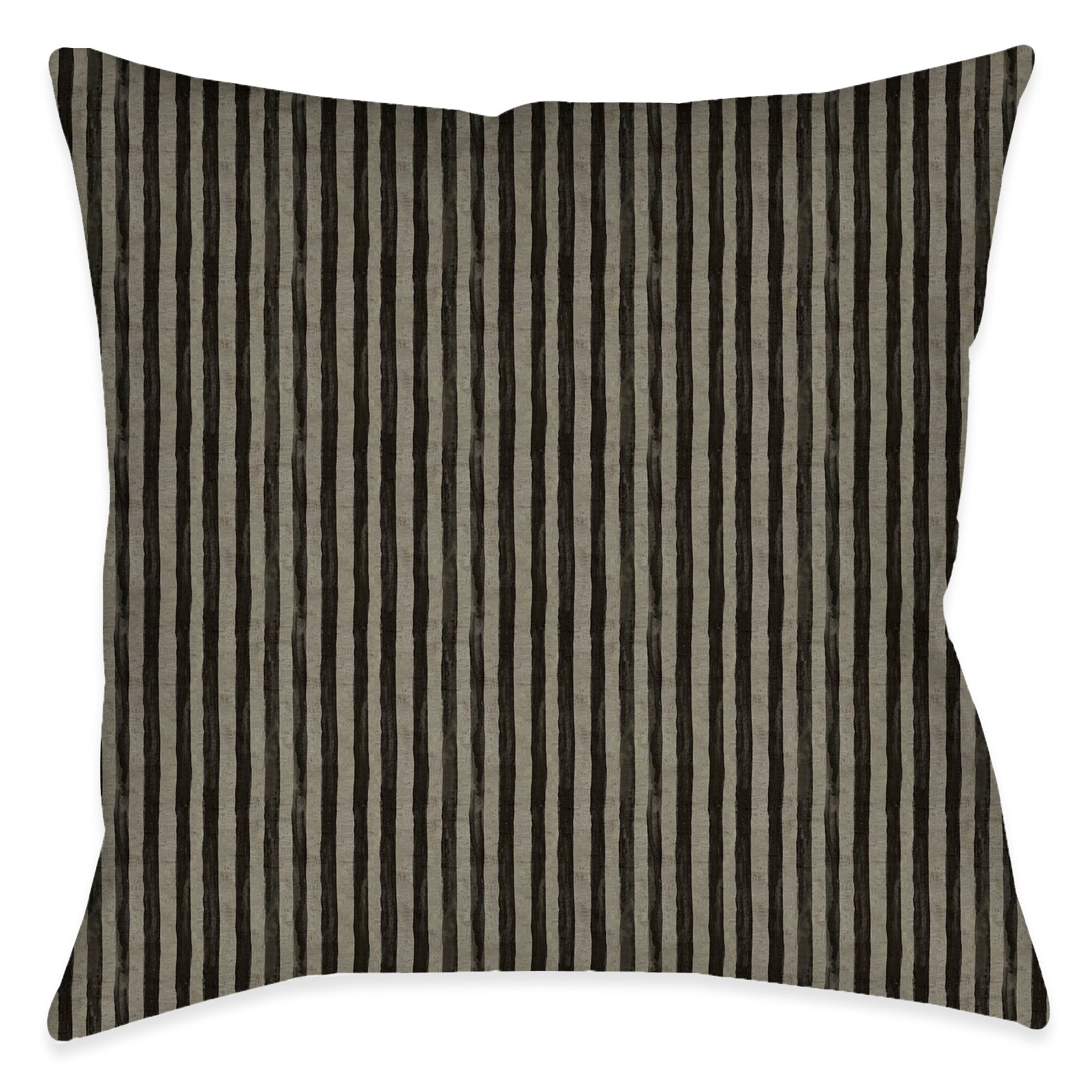 kathy ireland® HOME Farmhouse Stripe Black Outdoor Decorative Pillow