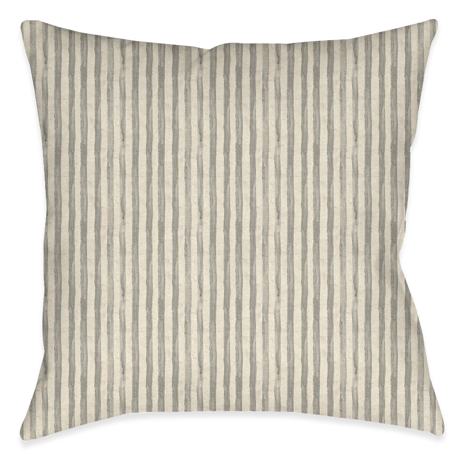 Farmhouse Stripe Gray Indoor Decorative Pillow