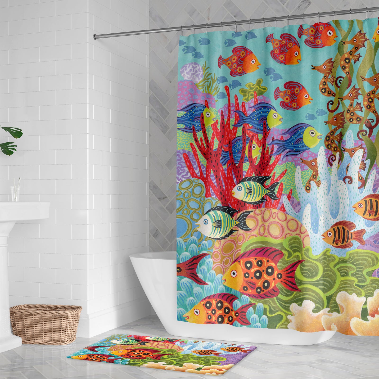 Fish in the Hood Shower Curtain