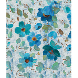 Floral Embroidery Teal II Canvas Wall Art