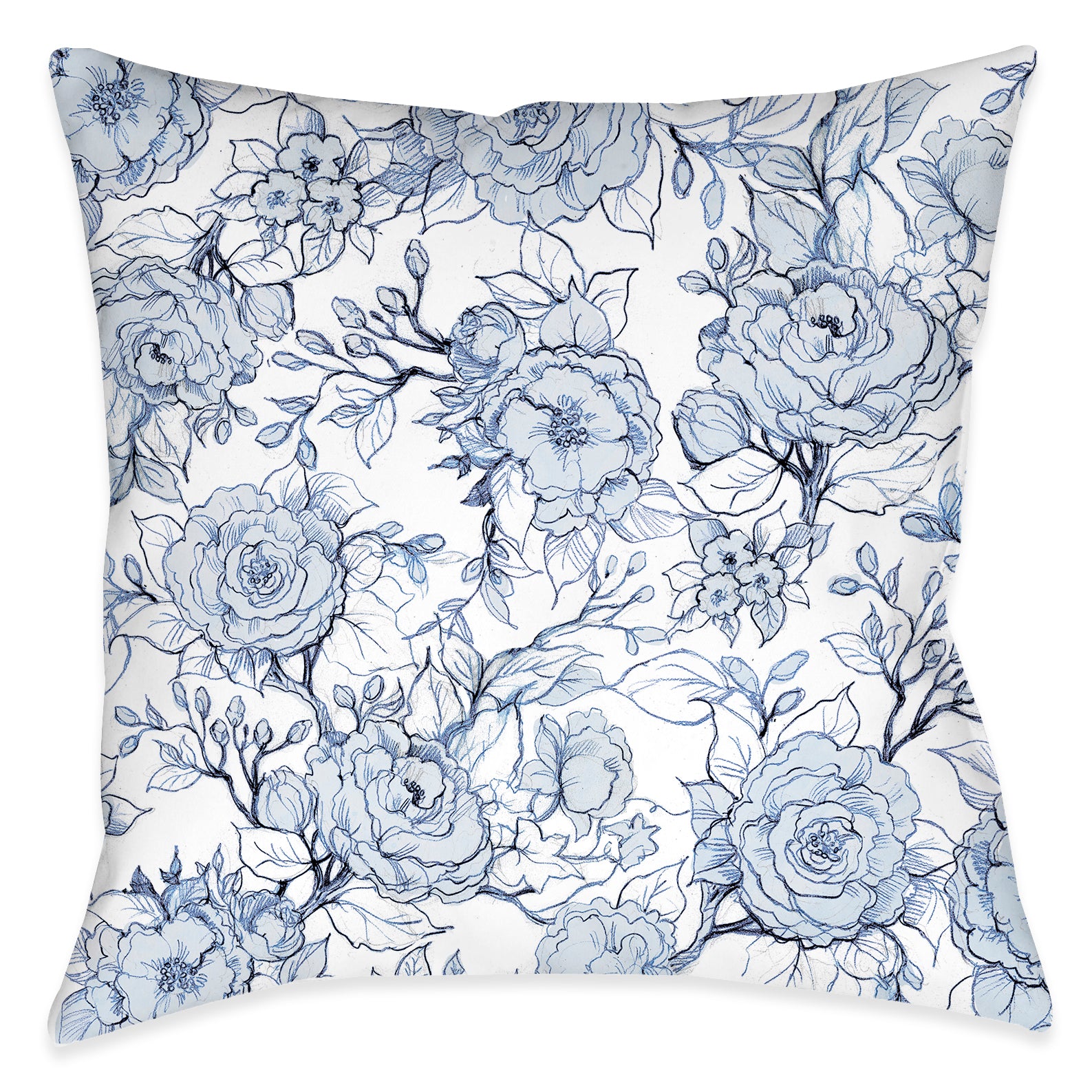 Floral Toile Indoor Decorative Pillow