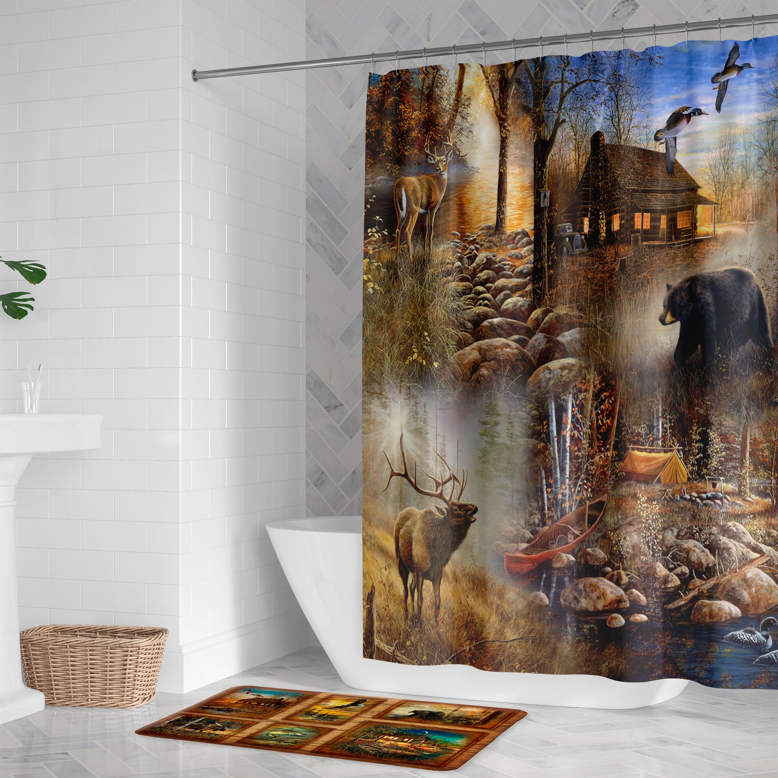 Forest Collage Shower Curtain