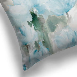Frosted Blue Blooms Outdoor Decorative Pillow (Set of 2)