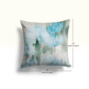 Frosted Blue Blooms Outdoor Decorative Pillow (Set of 2)
