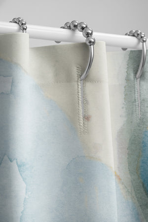 Frosted Blue Blooms Shower Curtain