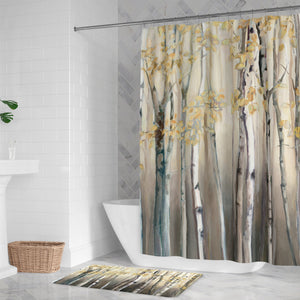 Golden Birch Shower Curtain