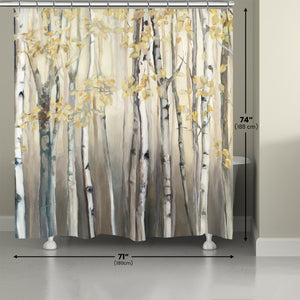Golden Birch Shower Curtain