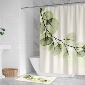Green X-Ray of Eucalyptus Leaves Shower Curtain
