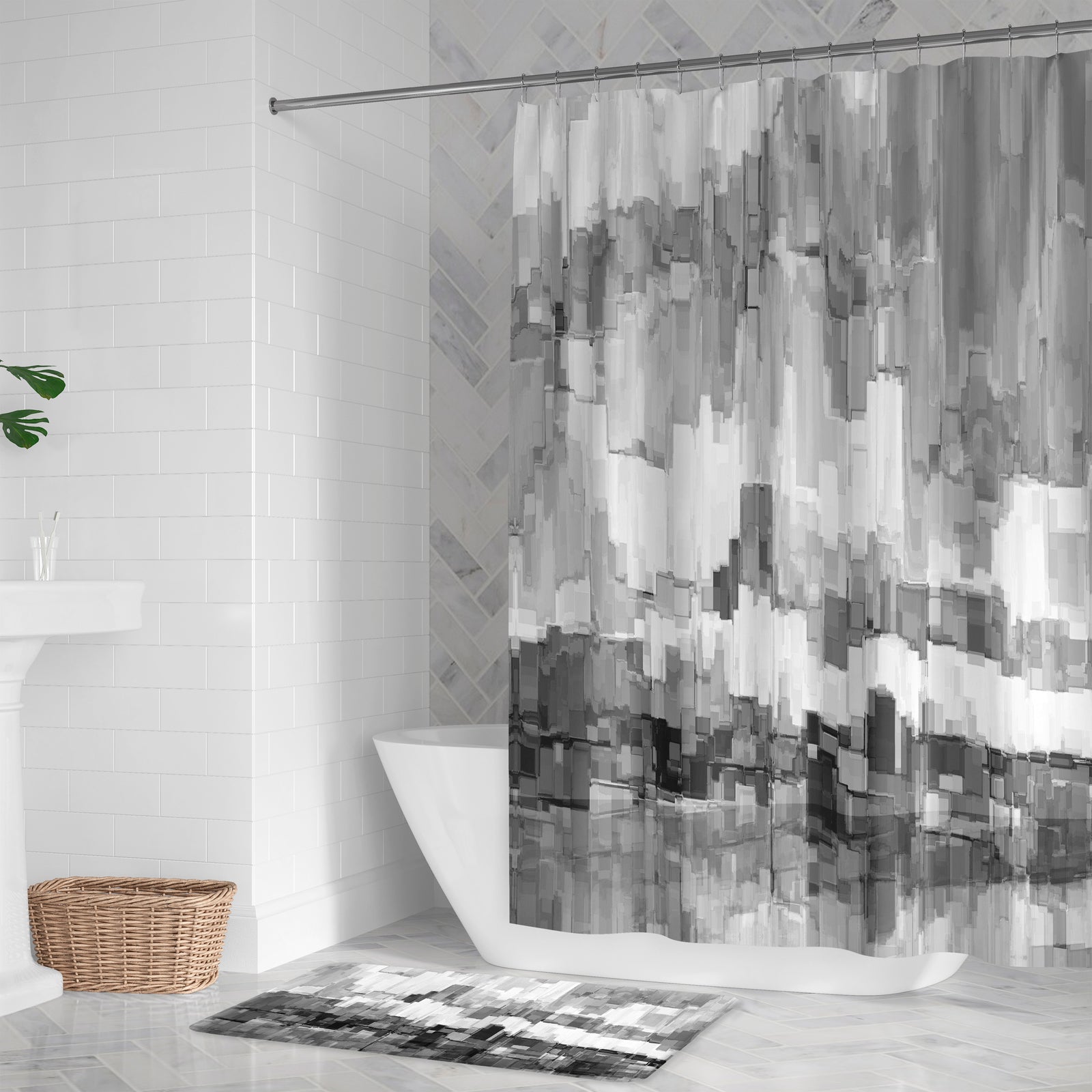 Grey Glacier Shower Curtain 