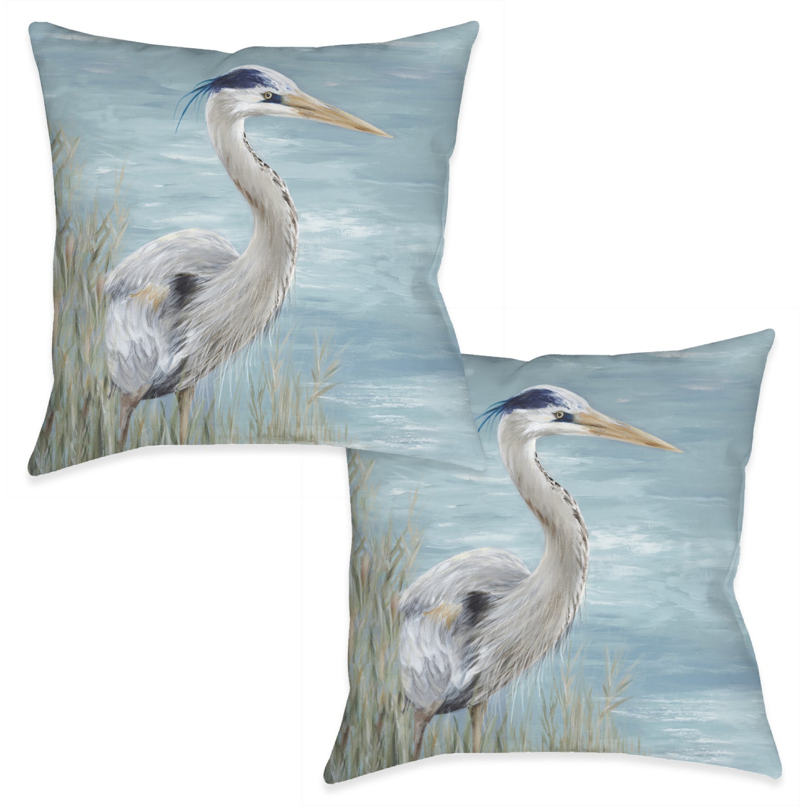 Heron by the Bay Indoor Decorative Pillow (Set of 2)