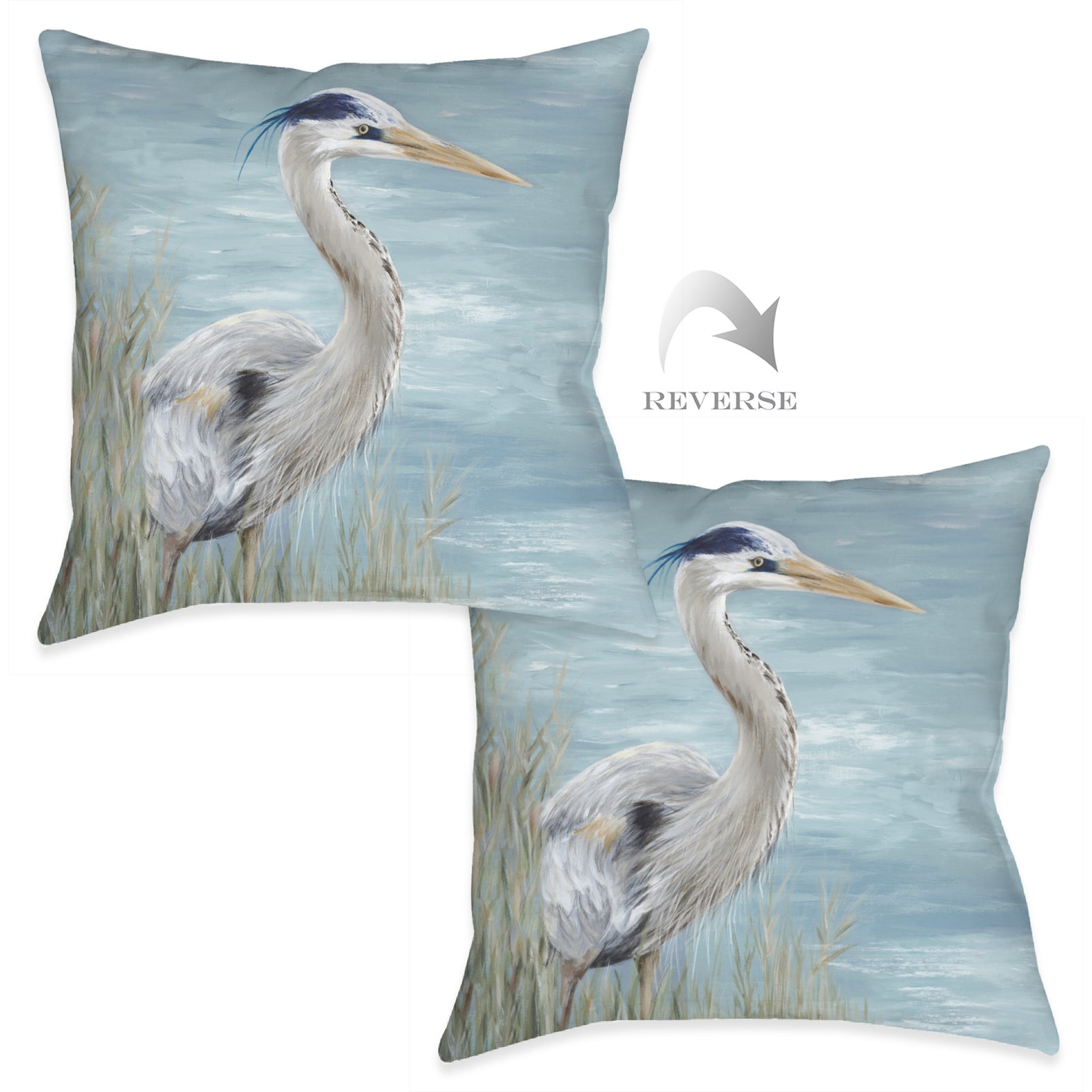 Heron by the Bay Indoor Decorative Pillow (Set of 2)
