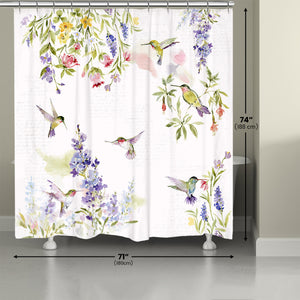 Hummingbird Floral Shower Curtain